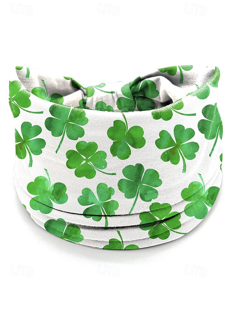 Damhårband med polyestertryck, flermönster med shamrockmönster för St. Patricks dag, stretchig och andningsbar festivalstil för högtidsfiranden, parader och vardagskläder 2026 - QAR 30.48 –P15