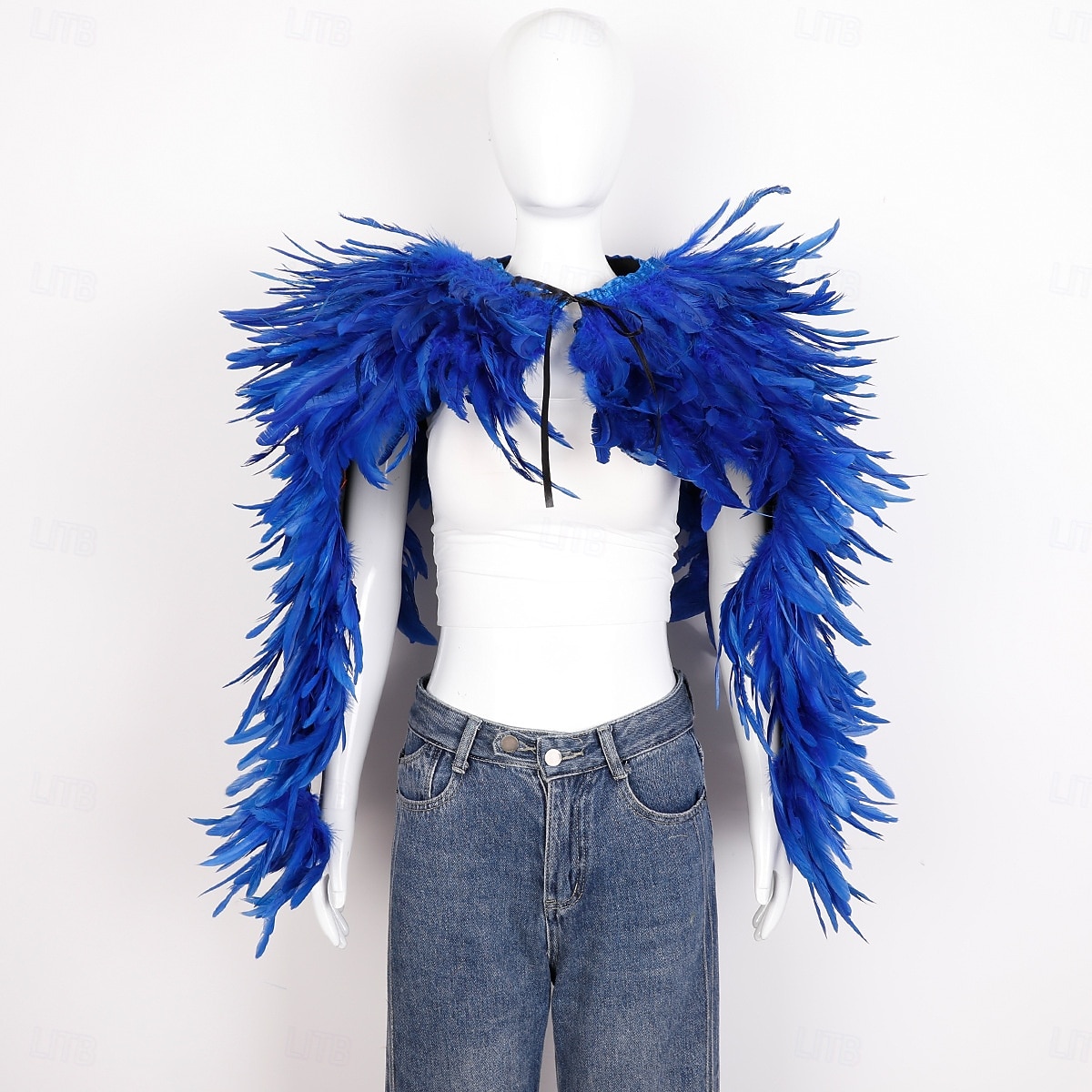 Carnaval 2026 Accesorios de Samba del Carnaval de Río Capa Chal larga de plumas rojas para mujer con lazo de cinta disfraz de actuación del festival de Brasil 2026 - $96.99 –P8