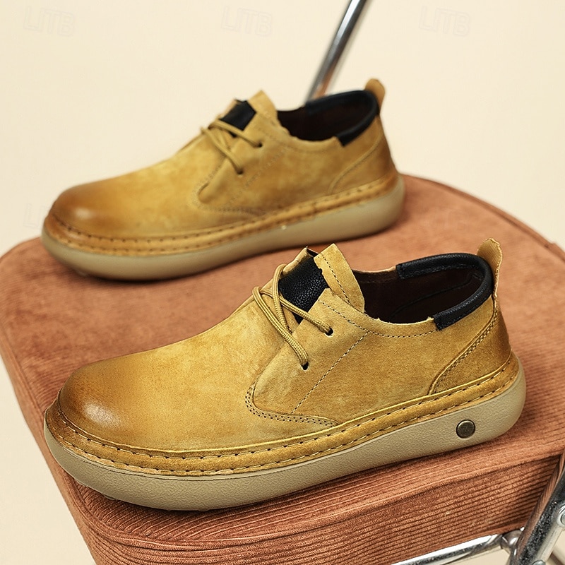 Ανδρικά κίτρινα casual αθλητικά παπούτσια, απαλό άνω μέρος, άνετο σχέδιο με κορδόνια, χαλαρό στυλ για καθημερινή χρήση και ταξίδια 2026 - $64.99 –P5