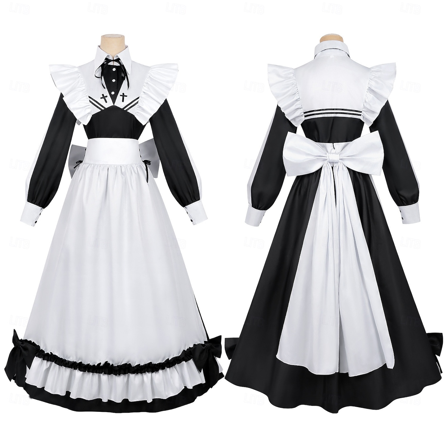 Dienstmeisje Pakken Anime Jurken Outfits Gemaskerd Bal Cosplay pakken Halloween Carnaval Strip Con Anime Expo Kostuum Voor Dames Volwassenen 2026 - $90.99 –P2