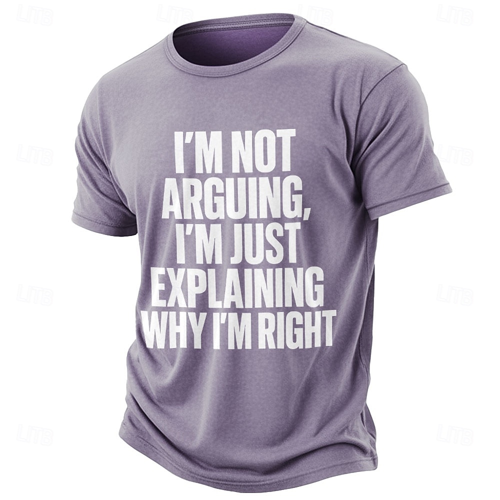 Camiseta roxa de algodão misto com efeito desgastado e lavagem especial. Não estou discutindo, apenas explicando por que estou certo. Camiseta engraçada e sarcástica. Tamanhos: P, M, G, GG, XGG, XXGG. de 2026 por $21.99 –P1