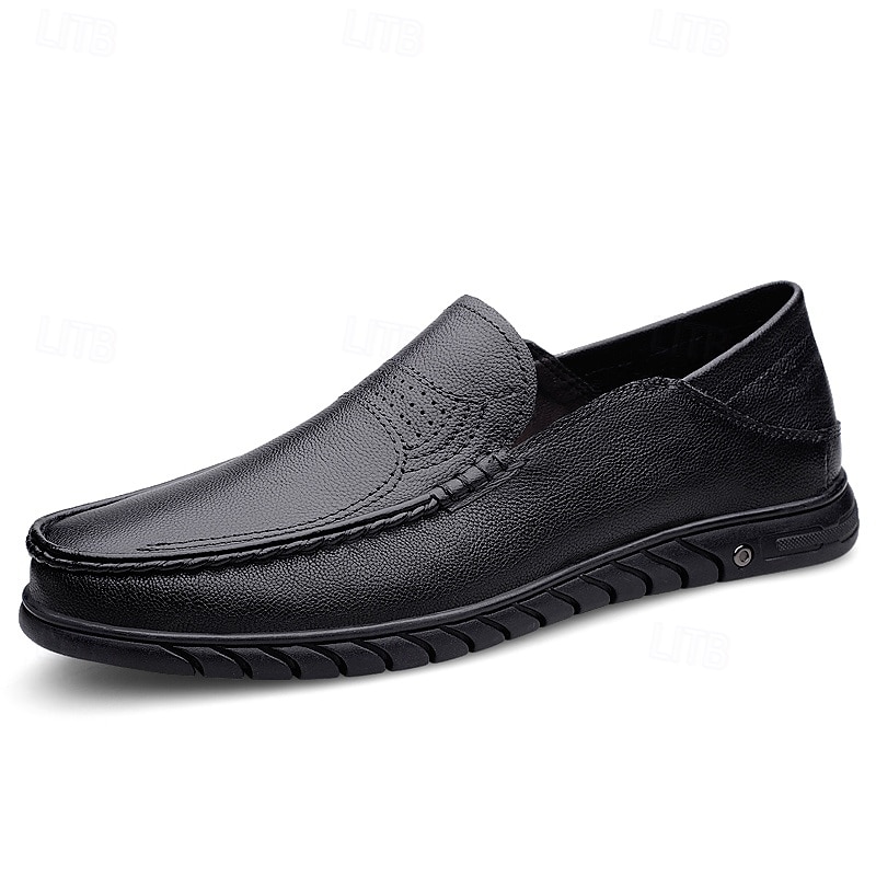 Men's White Moccasin Shoes, Genuine Faux Leather, Breathable Design, Classic Style, Comfortable for Casual Wear 2026 - $69.99 –P15