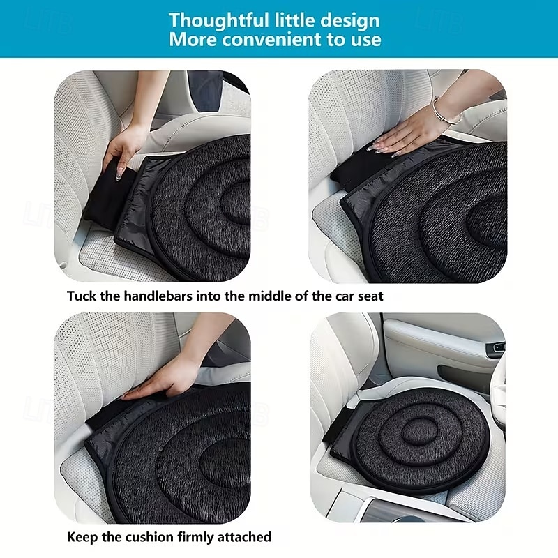 360 astetta kääntyvä auton istuintyyny, jossa on pehmeä polyesterineulottu kangas, kevyt ja kannettava muotoilu, tarjoaa mukavaa tukea kaikkina vuodenaikoina ajoneuvossasi ja mahdollistaa helpon 2026 - $21.99 –P5