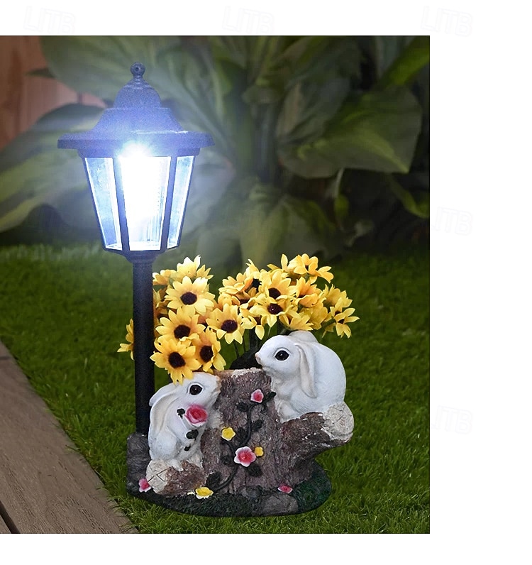 1 peça de coelho da Páscoa, pintinho ou pássaro em resina, com iluminação solar à prova d'água para uso externo. Ideal para decoração de jardins, caminhos e gramados. Estátua de animal fofo, de 2026 por $34.99 –P3
