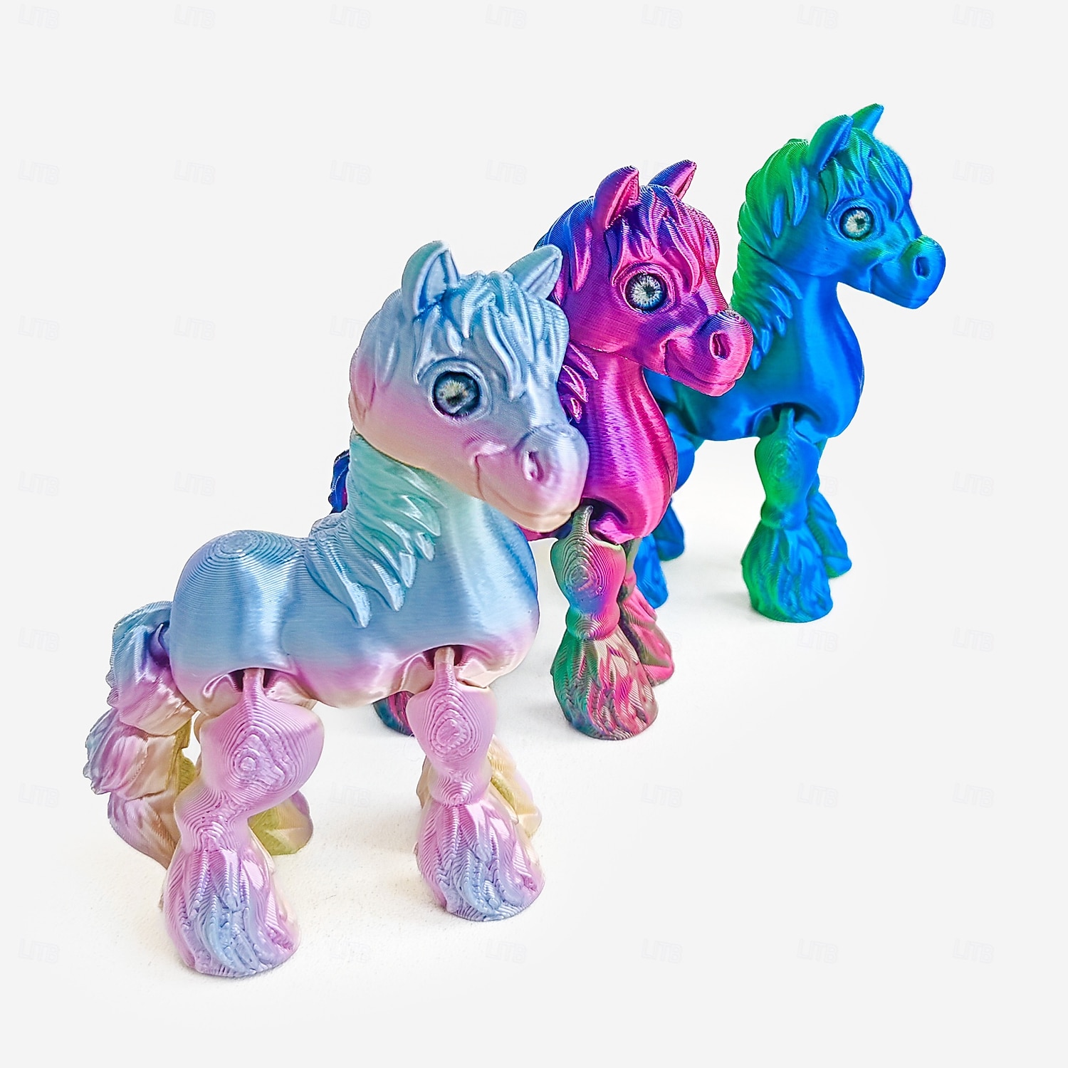 3D-printet hestestatue med bevegelige ledd, realistisk hestefigur med uttrykksfulle øyne &fluffy manke, utendørs kinesisk nyttårsdekorasjon, gave til hest som blir født i år, skrivebord &hyllepynt 2026 - $9.99 –P4