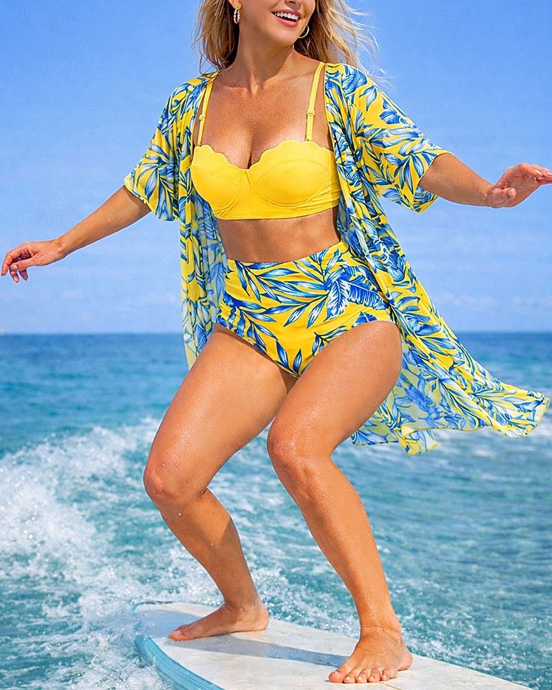 Naisten Bikinisetit Uimapuku uimapuvut Trooppinen Peitolla UV suoja Elastinen Hihaton Uima-asut Uimapuku Lainelautailu Sukellus Uinti Kesä 2026 - $25.99 –P3