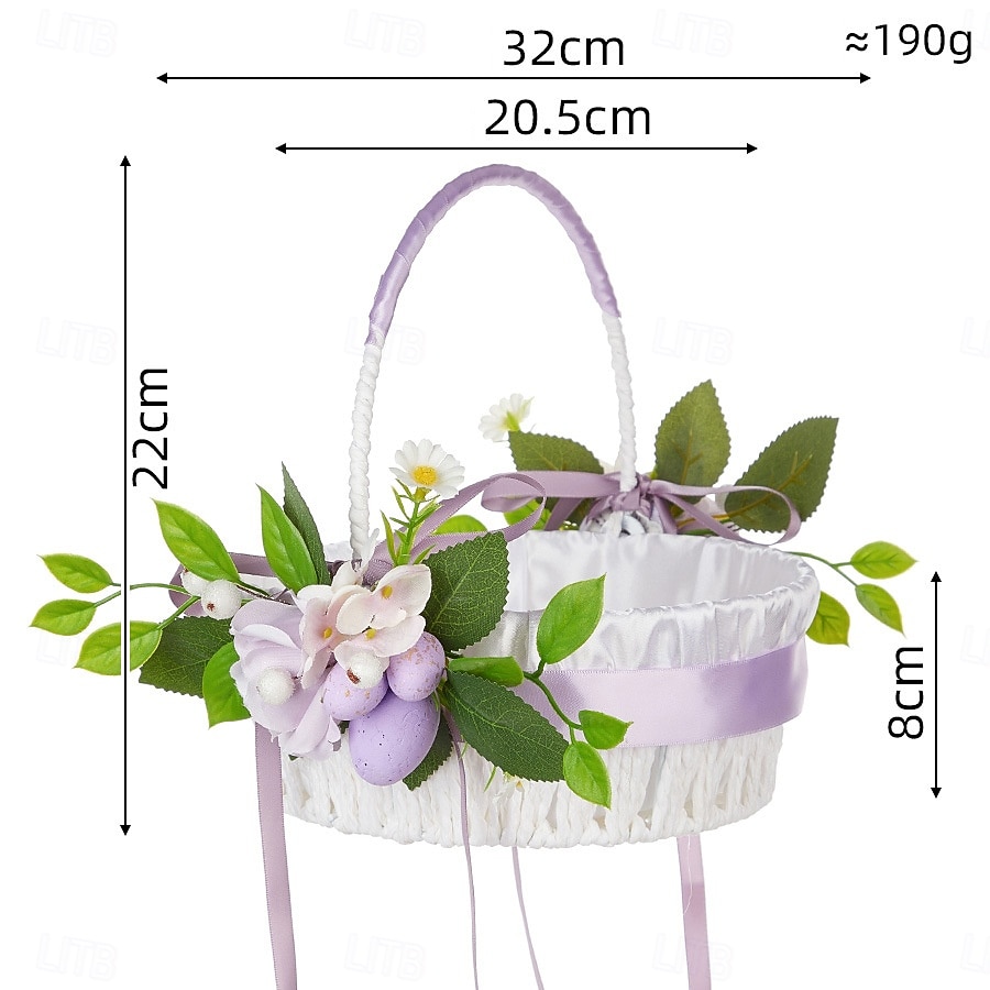 2-pakke påske fruktkurver vårutflukt håndholdt blomsterkurv vestlig stil bryllup blomsterdreng sprer blomsterkurv veving bryllup godteriblomstkurv 2026 - $31.99 –P9