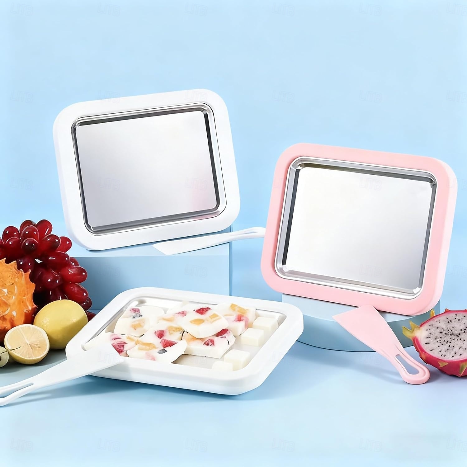 Rolled Ice Cream Maker, At-Home Rolled Ice Cream Machine with Instant Freeze Tray & 2 Scrapers, DIY Fun Family Activity Instant Ice Cream Maker for Yogurt, Sorbet 2026 - $6.99 –P6