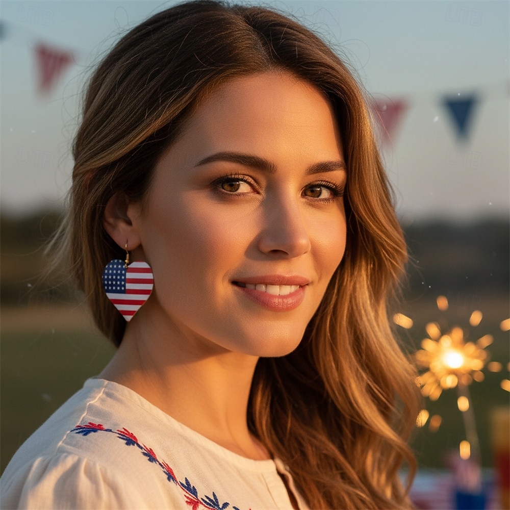 250-jähriges Jubiläum USA Ohrringe Cosplay Erwachsene Damen Unabhängigkeitstag / 4. Juli 4. Juli Party Leistung Verkleiden 2026 - $12.49 –P1