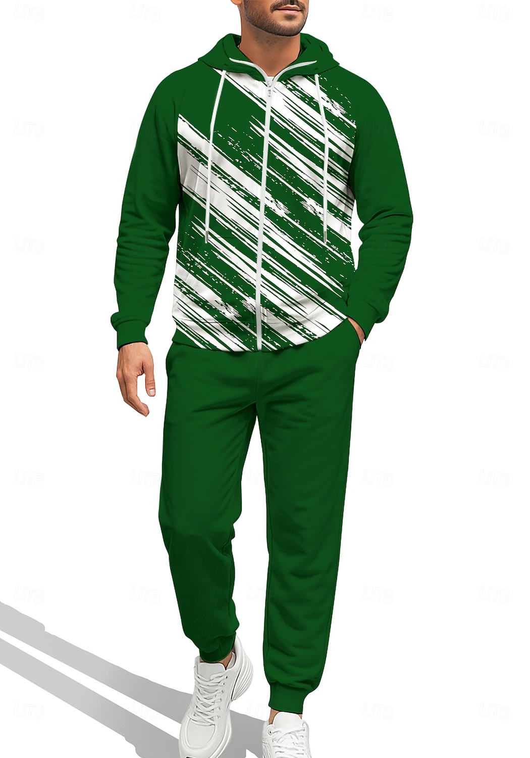 Муж. Толстовка Спортивный костюм Толстовка на молнии Кулиска Карманы Геометрический принт Брюки Толстовка Худи и брюки Осень Красный Тёмно-синий Тренировка в тренажерном зале Повседневный Баскетбол 2026 - $43.99 –P7