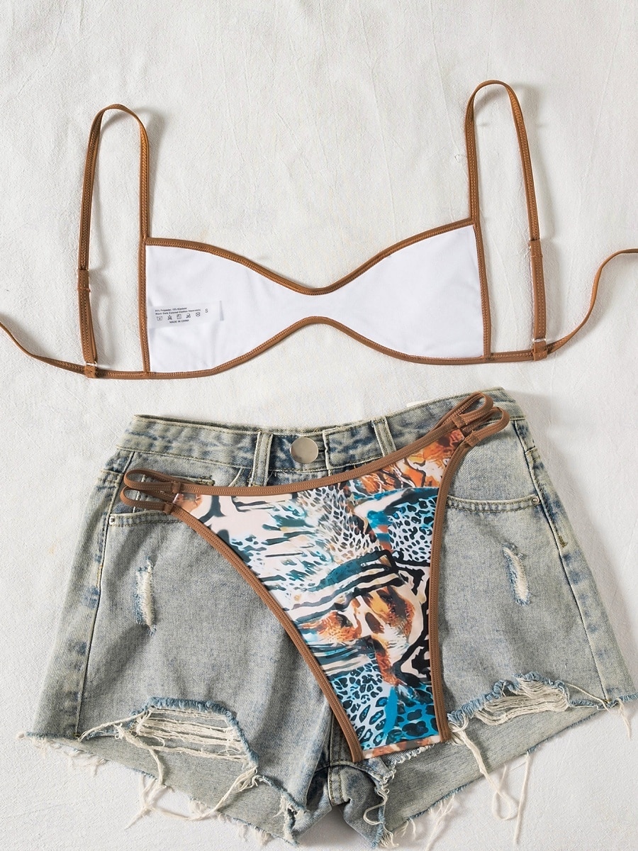 Per donna Costumi da bagno Bikini Due pezzi Perizoma Costume da bagno Snello Senza schiena Vacanza Abbigliamento da Spiaggia Floreale Grafico Scollo Tondo Senza Maniche Costumi da bagno del 2026 a $22.99 –P5