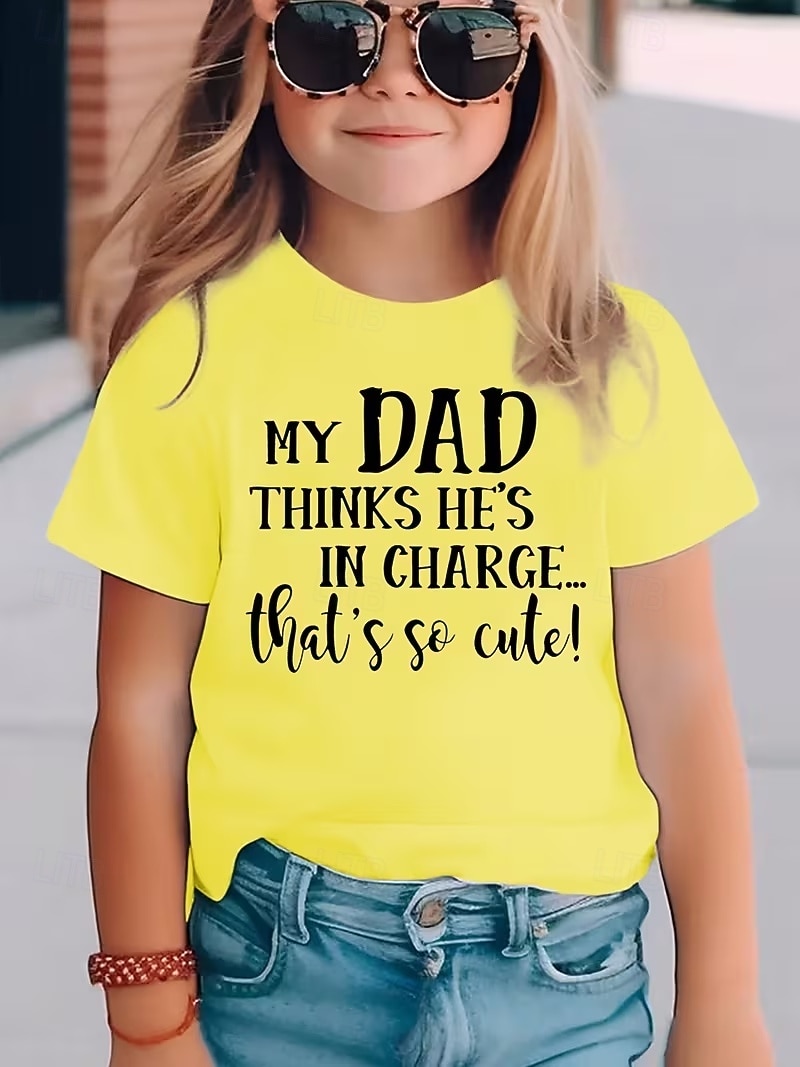 Mädchen 3D Grafik Buchstabe T-Shirt Kurzarm 3D-Druck Sommer Frühling Sport Mode Streetwear Kinder 4-12 Jahre Rundhalsausschnitt Lässig Täglich Outdoor Normale Passform 2026 - $13.99 –P5