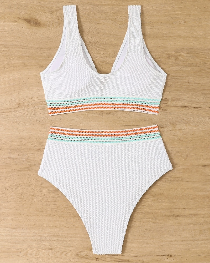 Women's Regular Surfing Tankinis & Bikinis Bathing Top 2 Pieces Geometric Open Back UV Protection Elastic Sleeveless Swimwear Surfing Diving Swimming Summer 2026 - $18.99 –P5