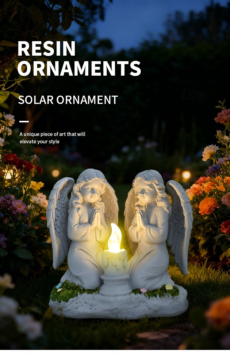 1 Pc Outdoor Solar Waterproof Praying Angel Resin Figurine Light, Garden Yard Pathway Lawn Decor, Religious Angel Statue, Farm Landscape Lighting, Outdoor Decorative Accent Ligh 2026 - $39.99 –P9