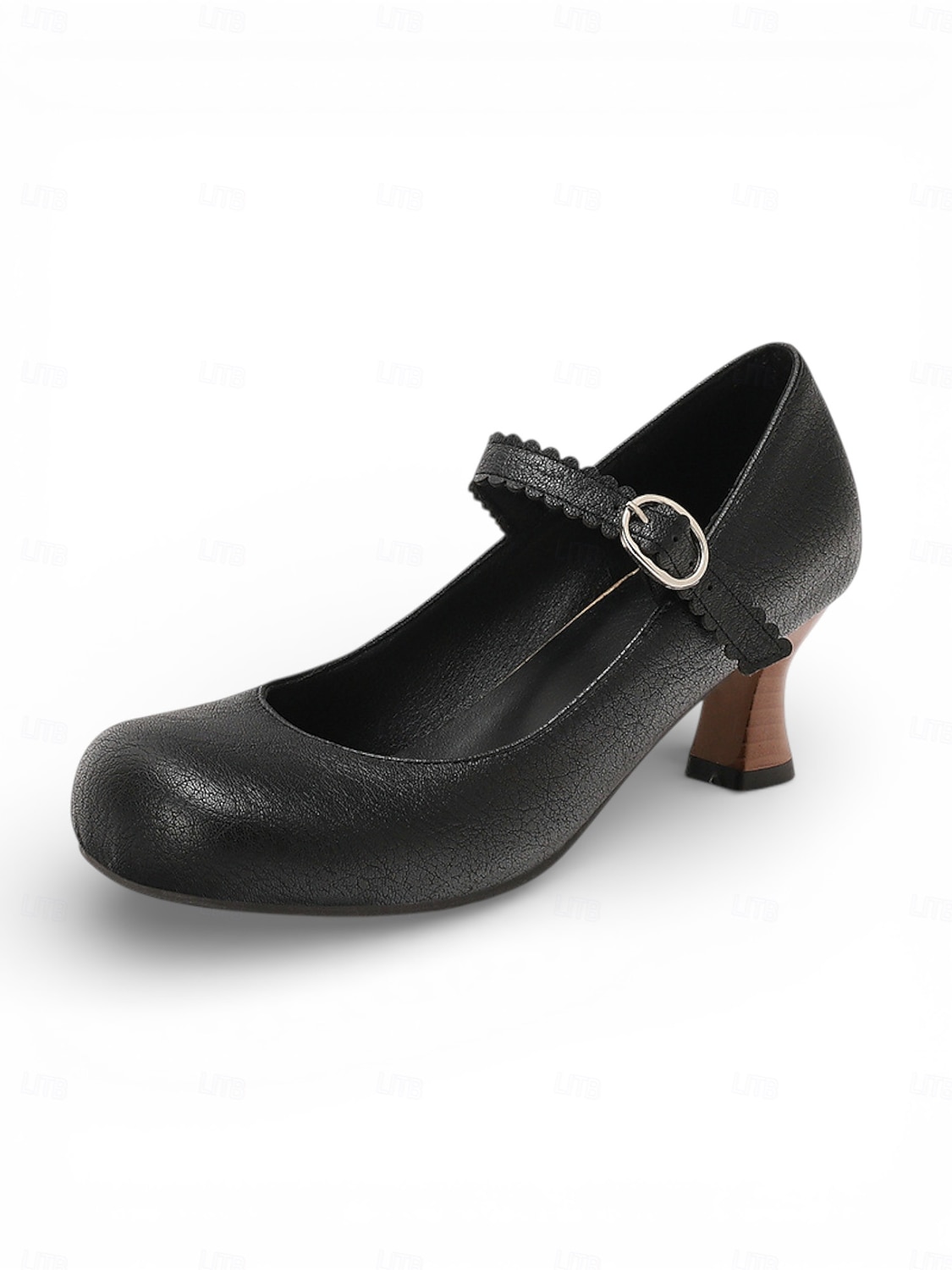 Women's White Mary Jane Wedding Shoes - Elegant Retro Mid-Heel Pumps with Scalloped Straps & Comfortable Block Heel for Mother of the Bride, Indoor Church Ceremonies & Formal Receptions 2026 - $54.99 –P2