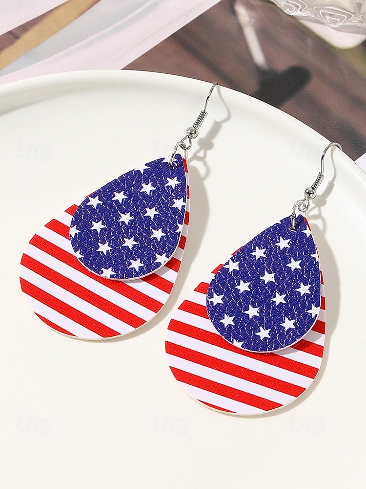 США 250-летие юбилейные женские серьги с американским флагом из сплава – несколько стилей – идеально для Дня независимости и праздников 2026 - $7.99 –P8
