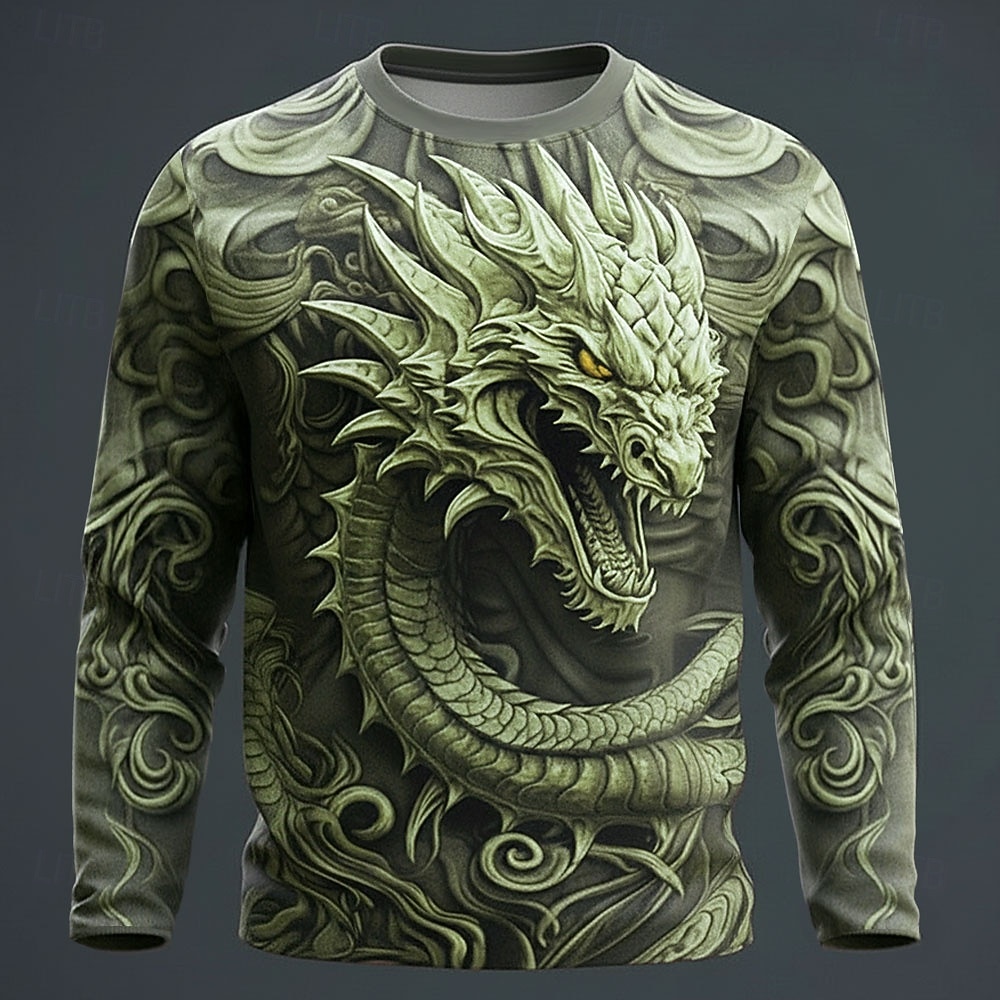 Bărbați Animal Amuzant Tricou Manșon Lung Tricou Tipărire 3D Stil Nautic Cămașă Modă De Bază Casual Zilnic Stradă Albastru piscină Albastru Intens Trifoi Vară Primăvară Îmbrăcăminte S M L XL XXL XXXL 2026 - $23.99 –P3