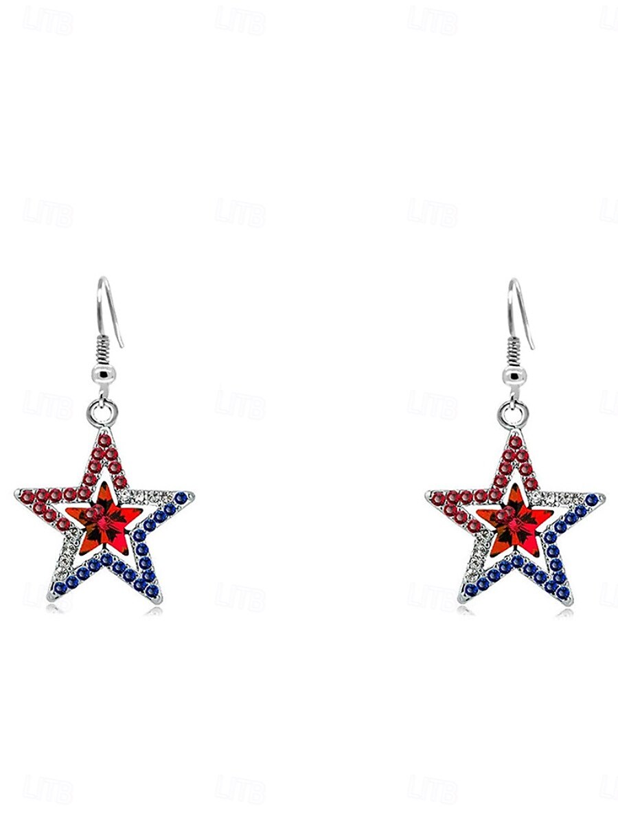 1 pereche Cercei For Pentru femei Zirconia cubică Zilnic Stradă Festival Aliaj Geometric Αστέρι 2026 - $8.49 –P4