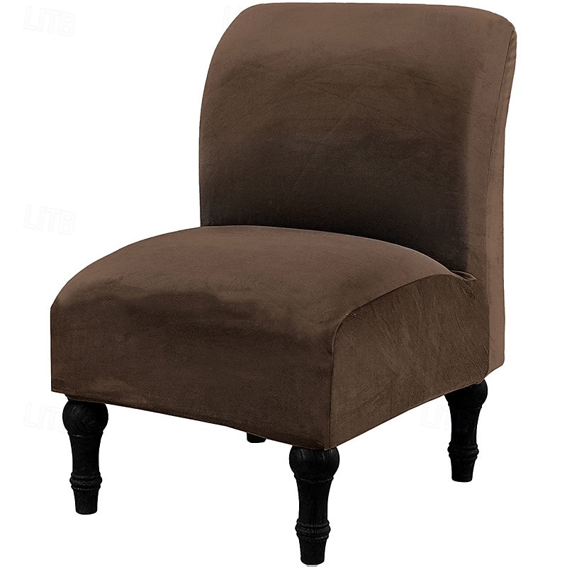 Velvet Armless Accent Chair Cover, Soft Stretch Accent Chair Slipcovers Without Arms Removable Armless Chair Furniture Protector Covers for Living Room/Dining Room/Hotel 2026 - $50.99 –P2