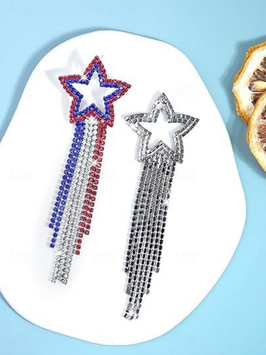 1 pereche Cercei For Pentru femei Zilnic Stradă Festival Ștras Geometric Αστέρι 2026 - $14.99 –P4