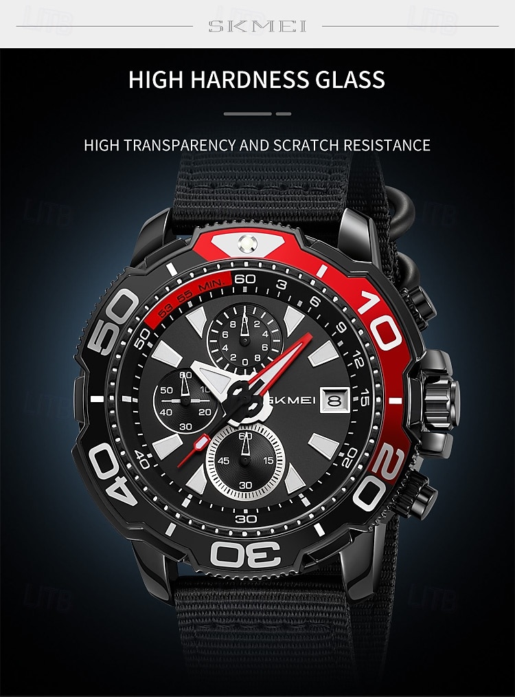 SKMEI Men Quartz Watch Sports Fashion Casual Business Stopwatch Calendar Waterproof Decoration Nylon Watch 2026 - $39.99 –P9