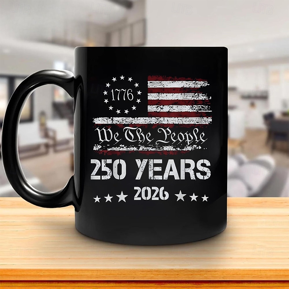 Tazza patriottica per il 250° anniversario degli Stati Uniti, tazza da caffè in ceramica per il cinquantenario, America 250 1776-2026, regalo per il giorno dell'indipendenza del 4 luglio per uomini e del 2026 a $16.99 –P4
