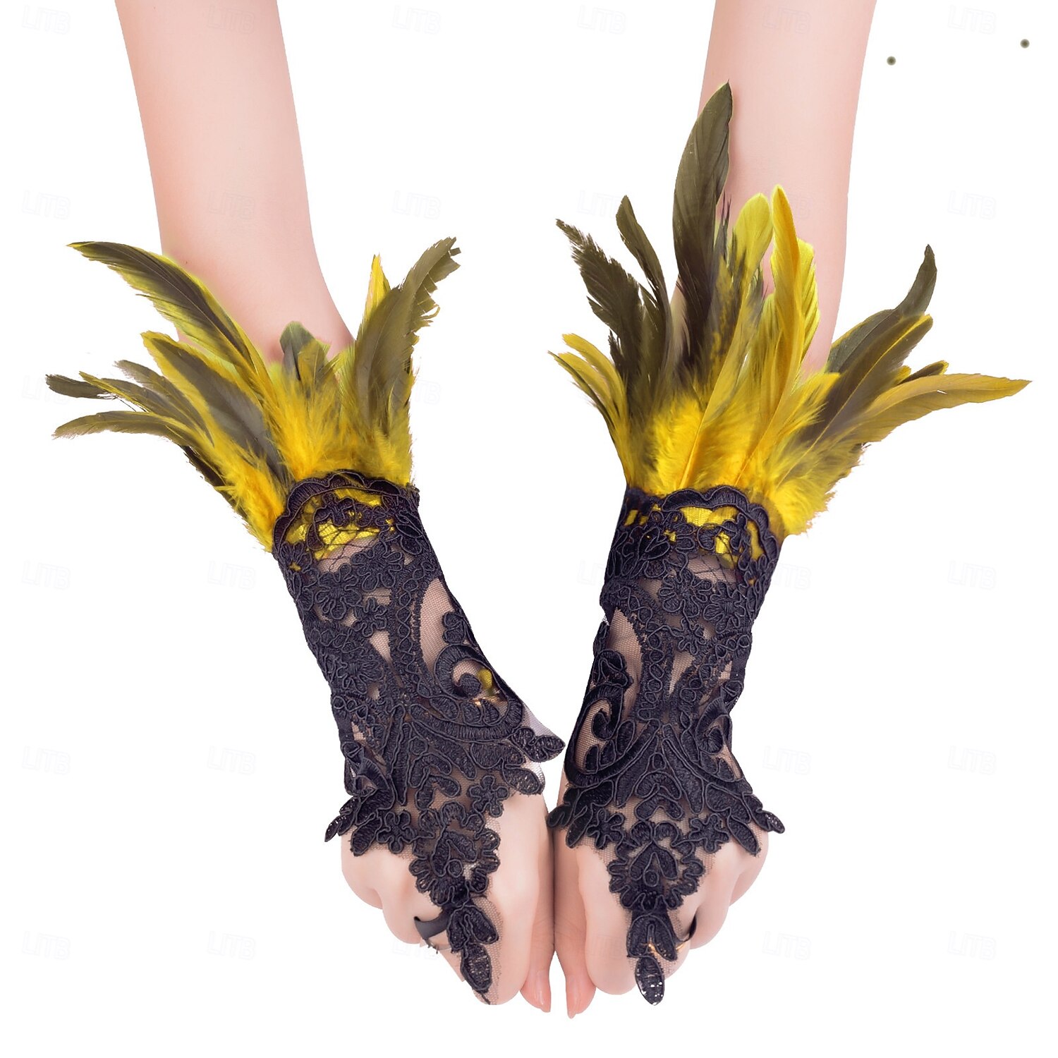 Karnevál 2026 Riói Karnevál Szamba Kiegészítők Nők Gótikus Toll Csipke Kesztyűk Hosszú Ujjatlan Hálókesztyűk Természetes Tollakkal Brazíliai Fesztivál Előadói Jelmez 2026 - $7.49 –P6