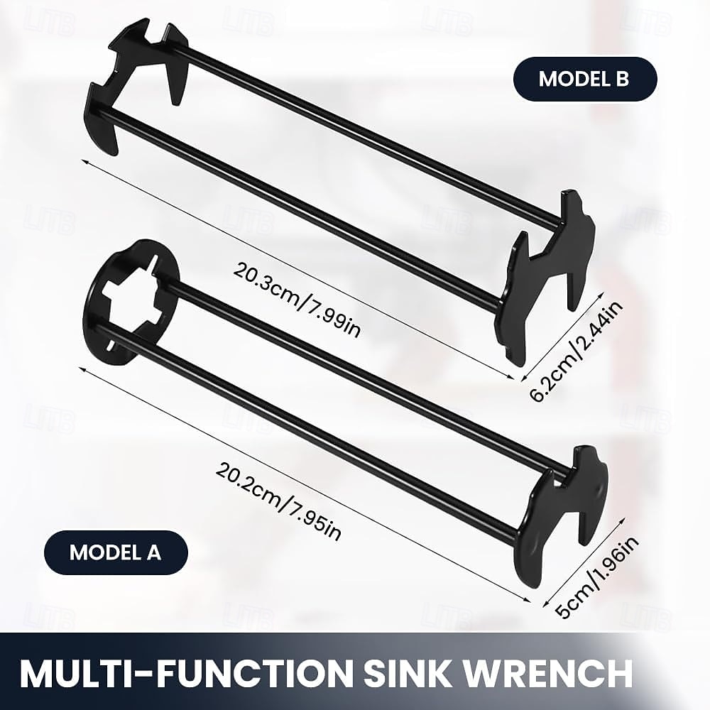 2 Pcs Multifunctional Sink Wrench, Sink Wrench Faucet Tool Plumbing Tool, Under Basin Sink Faucet Wrench Tight Spaces for Kitchen and Bathroom 2026 - AU $23.39 –P7