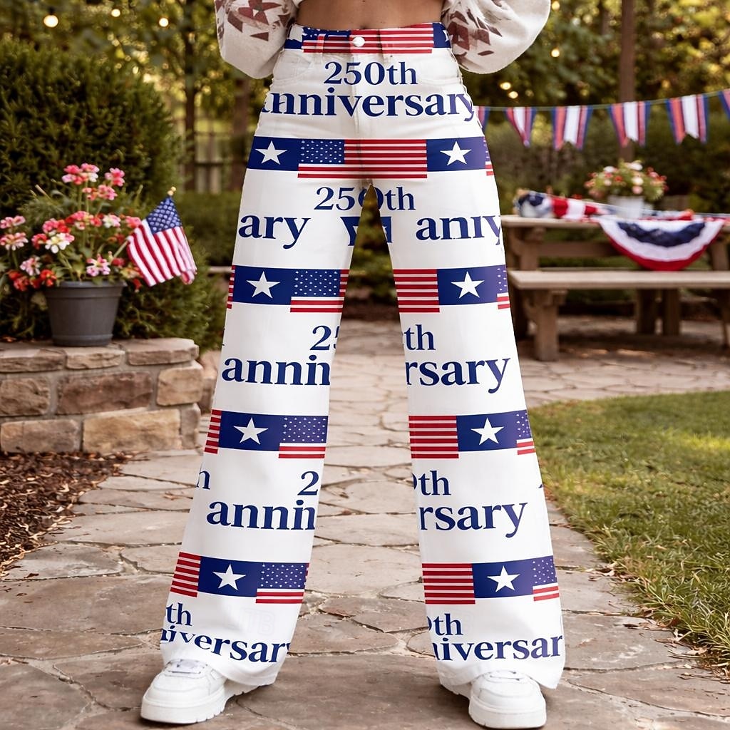 A 250-a aniversare a SUA Retro / vintage Anii 1970 Pantaloni Pantaloni cu picioare largi Hippie Disc Talie Înaltă Costume de fancy Pentru femei Mascaradă 4 iulie Ziua Independenței Adulți Pantaloni 2026 - $32.99 –P1