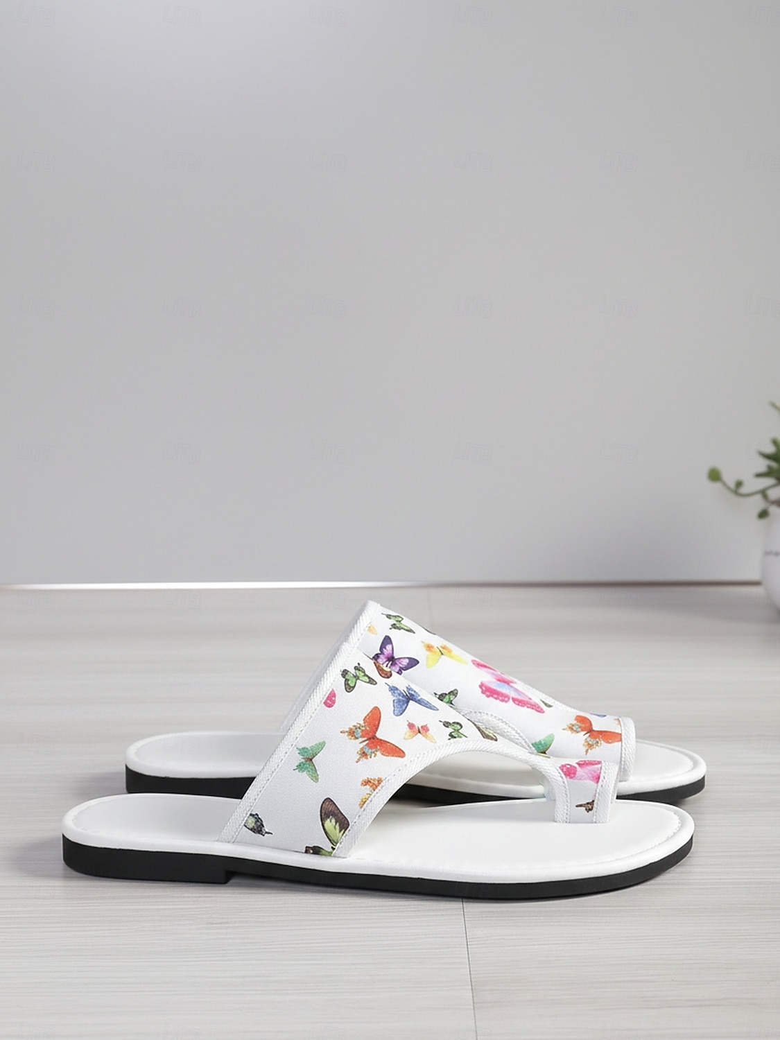 Women's White Butterfly Print Flat Slide Sandals – Casual Summer Style, Lightweight Comfort for Ladies, Beach, Vacation, Garden & Daily Wear 2026 - $18.99 –P1