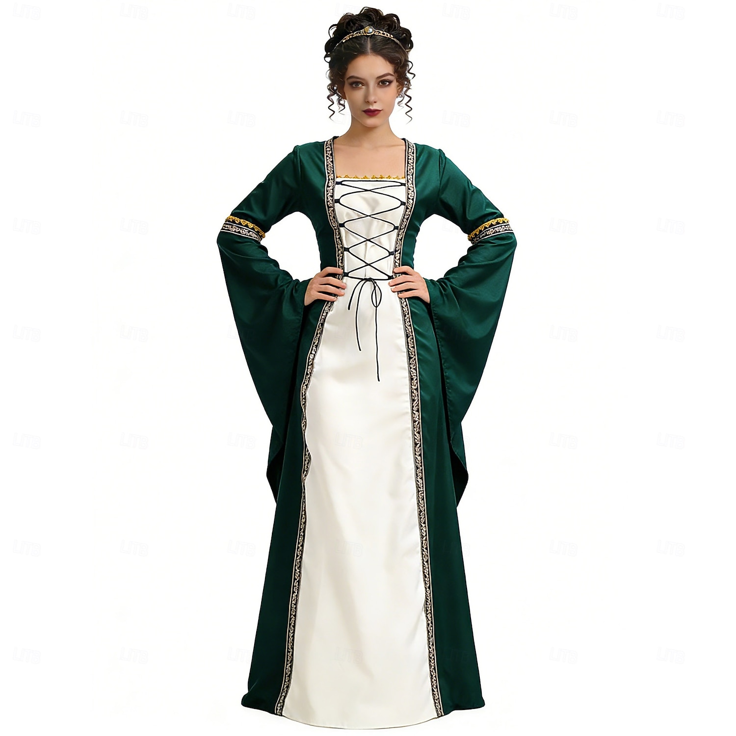 Středověké Renesanční Šaty Pláštěnka Dámské šaty Čerodějnice Šlechtic Královský oděv Maškarní kostým Dámské Keltské Fantazie předvečer Všech svatých Karneval Výkon LARP Ren Faire Dospělé Šaty 2026 - $63.99 –P13