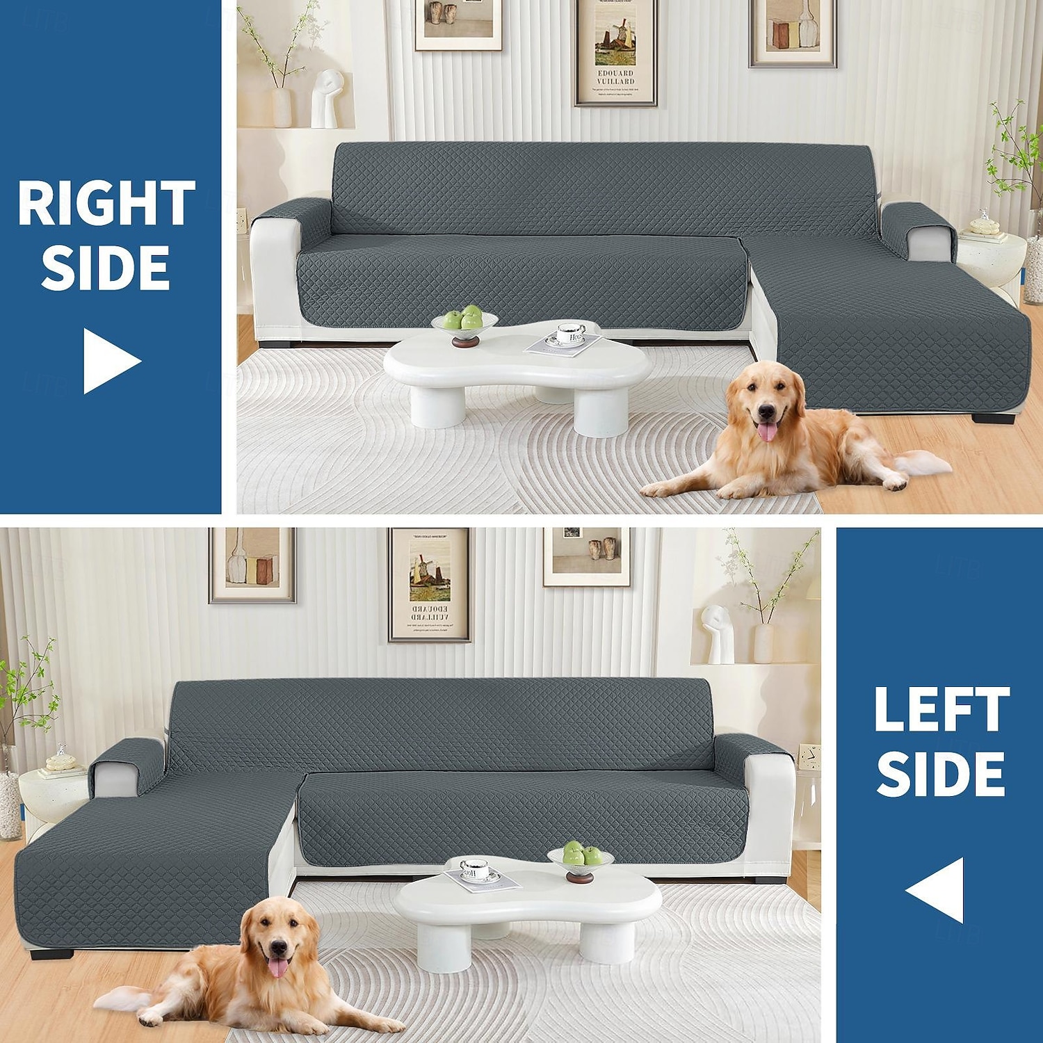 Wodoodporny, antypoślizgowy pokrowiec na sofę dla zwierząt, mata dla psa, ochraniacz na sofę, pokrowiec na lewą i prawą leżankę 2026 - $58.99 –P8