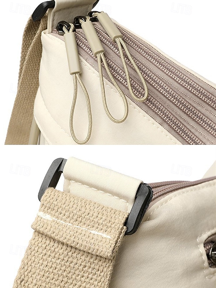 Bolsa transversal feminina em nylon, com grande capacidade, leve e com vários bolsos, ideal para o dia a dia, viagens, compras e uso na cidade. Estilo casual multicolorido. de 2026 por $9.99 –P9