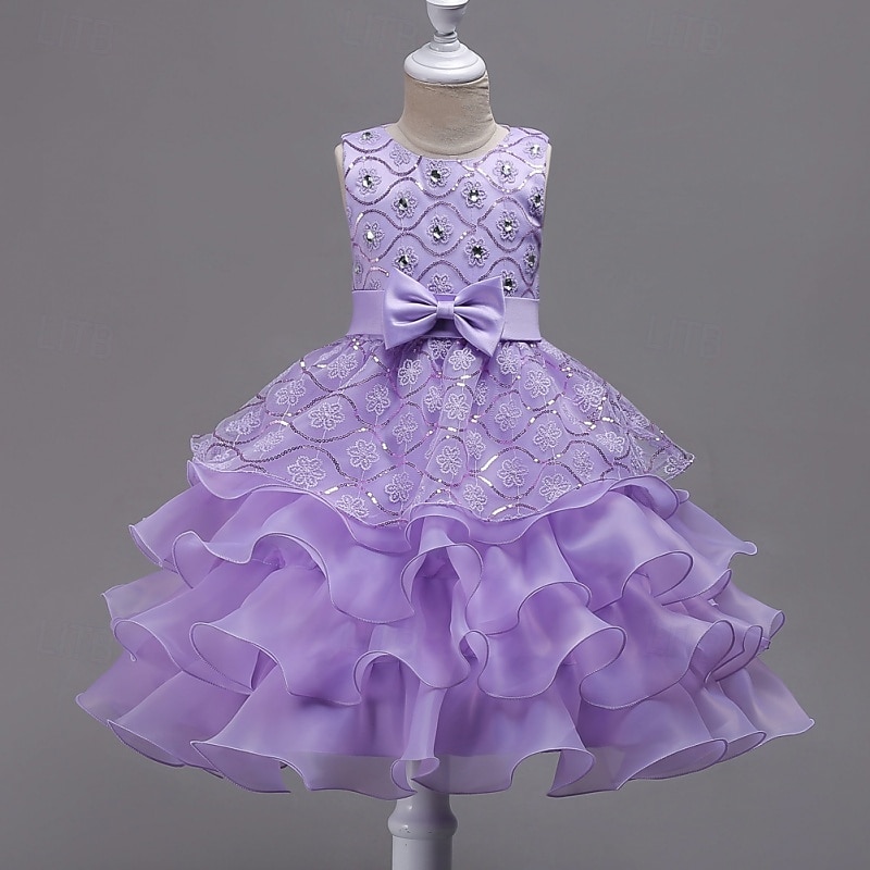 Blumenmädchenkleid Mädchen Formelle Kleidung Hochzeitskleidung Party Hochzeit Formell Mode Prinzessin Schön Kleid für die Erstkommunion Netz Einfarbig Ärmellos Rundhalsausschnitt Blau Weiß Ab 4 Jahren 2026 - $36.99 –P9