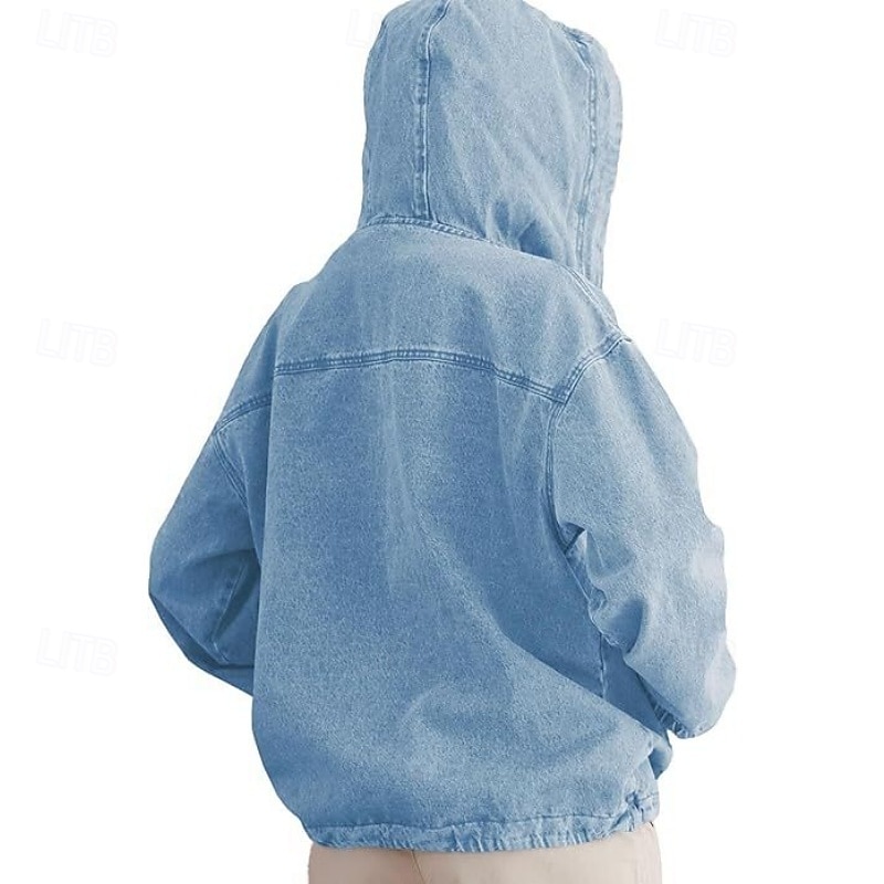 Per donna Blusa Coulisse Bottoni Semplice Elegante Classico Moderno Manica Lunga Con Cappuccio Top Regolari Quotidiano Ferie Uscire Blu Blu marino Azzurro Estate Primavera del 2026 a $59.99 –P8