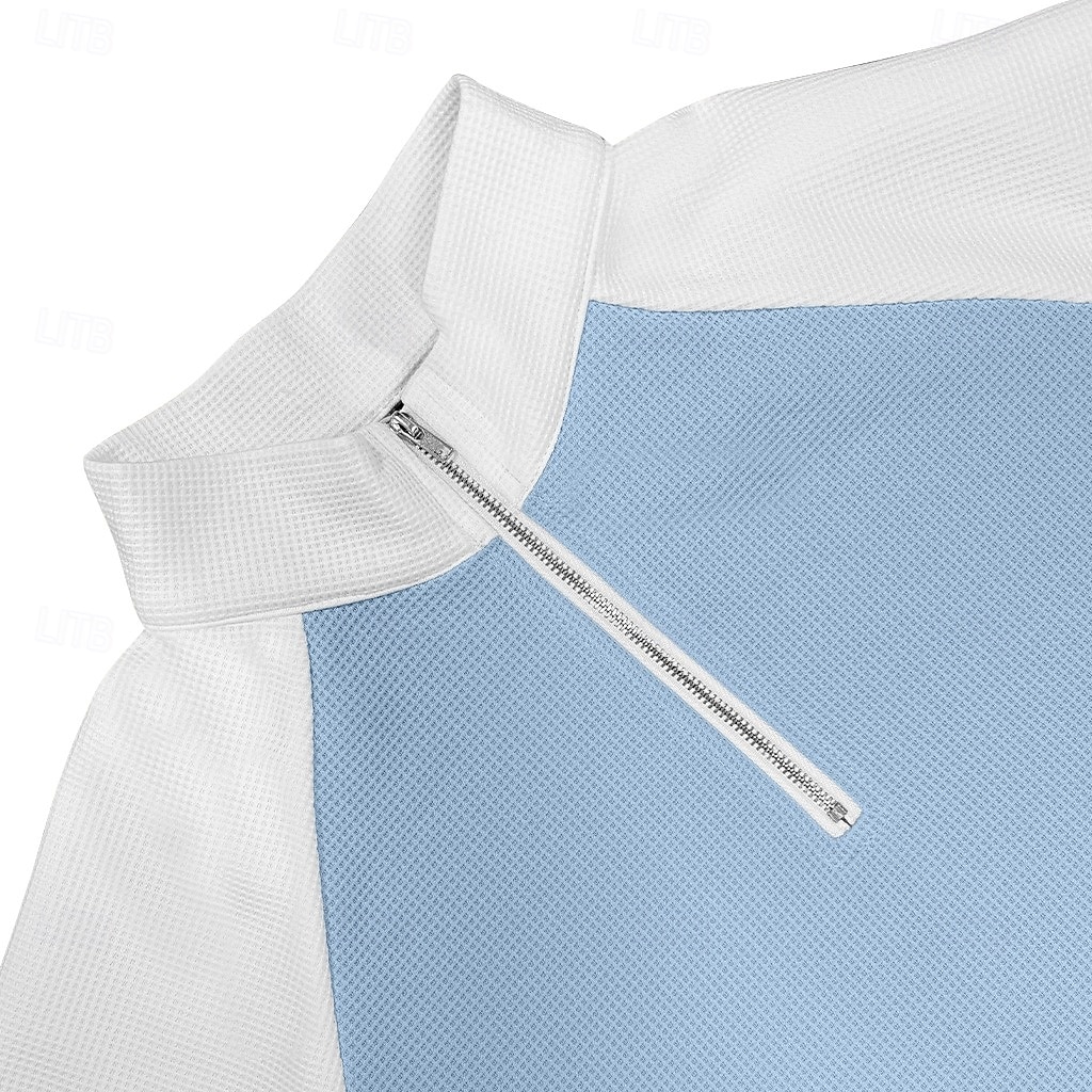 Herre Vaffel poloskjorter Polo Avslappet Formell Båndet krage Langermet Mote Helfarge Med Tekstur Fargeblokk Knapper Vår Høst Vår & Vinter Normal Svart Lysegrønn Navyblå Lilla Mørkeblå Grå Vaffel 2026 - $29.99 –P3