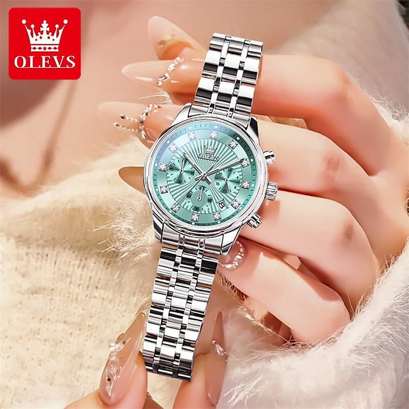 Cadeau de la fête des mères OLEVS montre-bracelet pour femmes calendrier lumineux décontracté montre en acier inoxydable de 2026 ? $41.99 –P17
