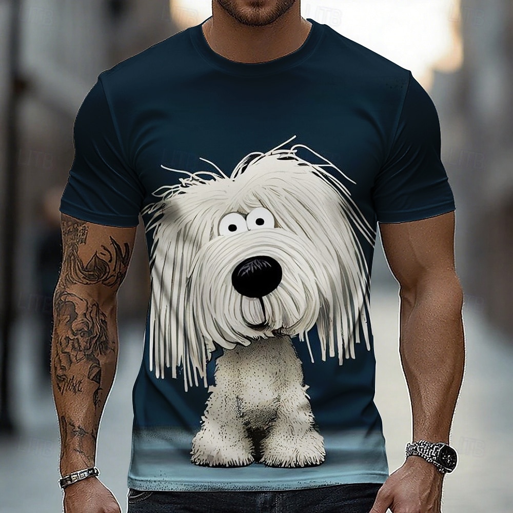 Per uomo Animale Cane Divertente Maglietta Manica Corta maglietta Stampa 3D Girocollo Camicia Esagerato Designer Feste Ferie Blu Verde Estate Primavera Abbigliamento S M L XL XXL XXXL del 2026 a $21.99 –P1