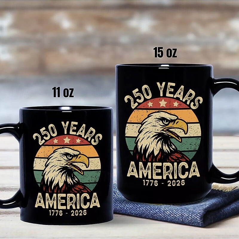 Taza del 250.º aniversario de Estados Unidos, regalo patriótico, taza de café de cerámica del semiquincentenario, 1776-2026, Estados Unidos 250, Día de la Independencia, regalo del 4 de julio para 2026 - $16.99 –P4