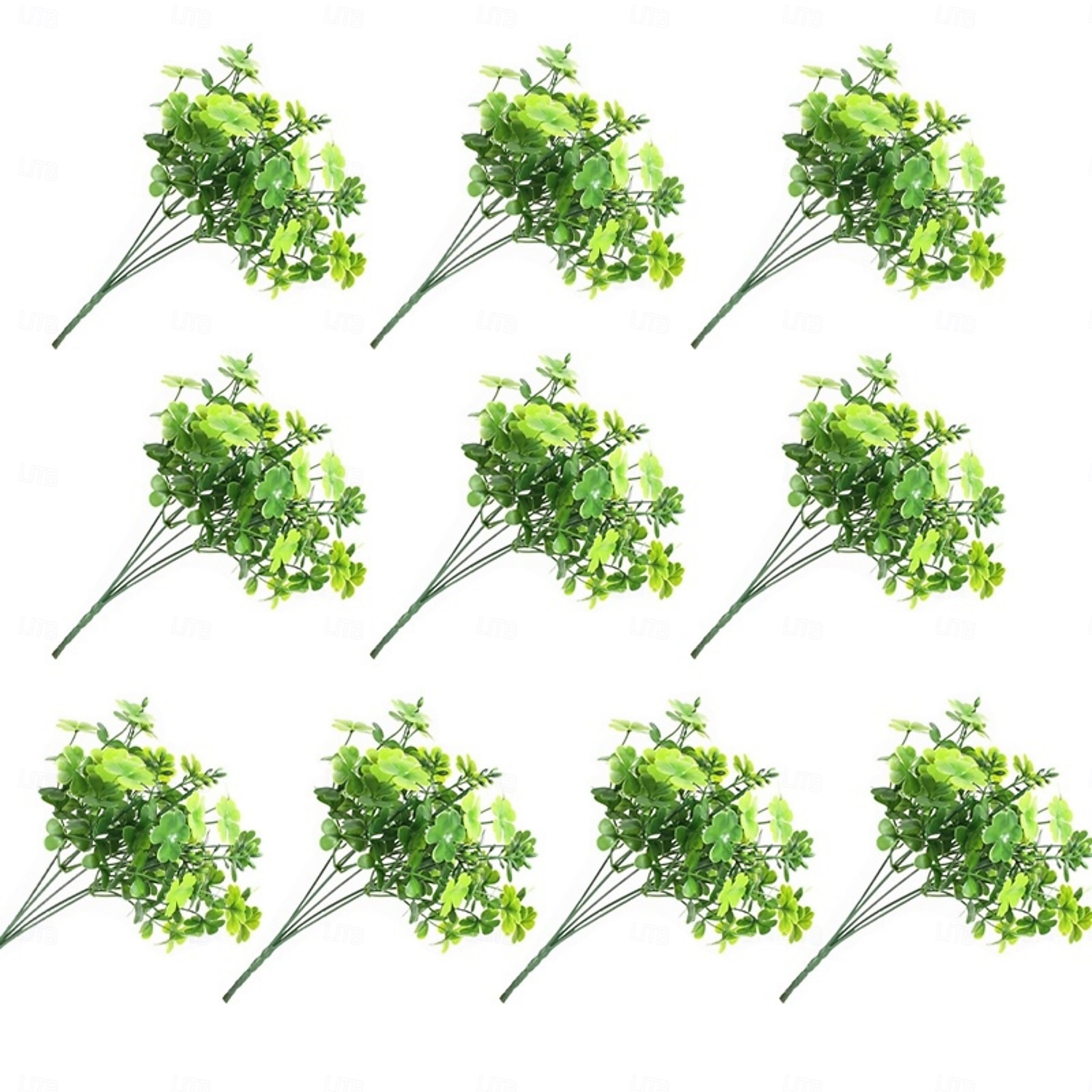 10pcs Artificial Shamrock Plants, Green Faux Clover Stems for Home, Office, Store & Mall Decor, Ideal for Flower Arrangements, Weddings, Engagements, Anniversaries, Parties & Year-Round Festive Decorations 2026 - $23.99 –P2