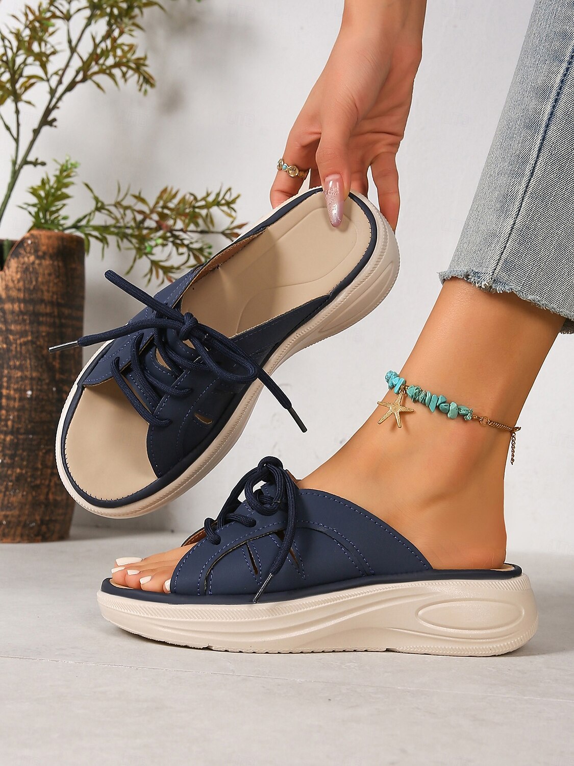 Women's Blue Comfort Slide Sandals – Cushioned Lightweight Summer Shoes for Home, Vacation, Walking & Relaxed Daily Use 2026 - $26.99 –P2