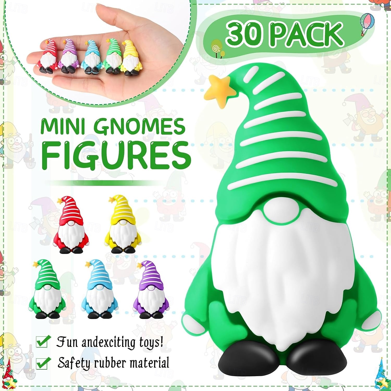 Miniaturowe krasnale, małe figurki, miniaturowe krasnale, prezenty dla wróżek, figurki, małe figurki do wypełniania jajek wielkanocnych, krajobraz, patio, ogród, akcesoria, prezenty wiosenne, woreczek 2026 - $23.99 –P2