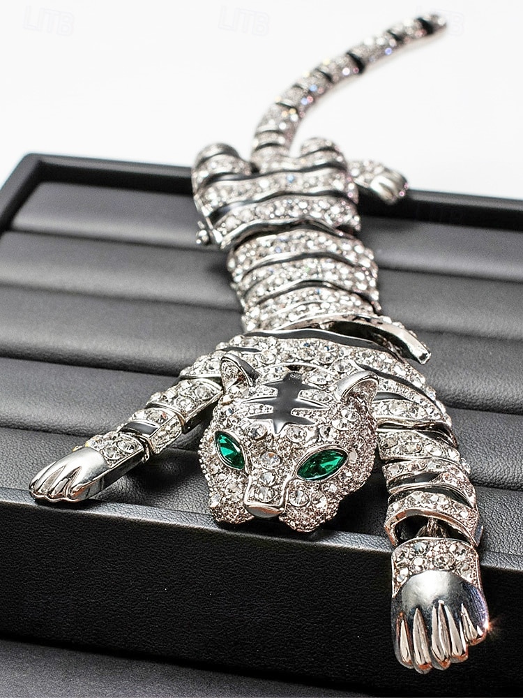 Miesten metalliseoksesta valmistettu tiikeririntaneula, kulta- ja hopeanvärisiä vaihtoehtoja, kristallikoristeinen, tyylikäs asuste häihin ja illallisjuhliin 2026 - $14.99 –P8