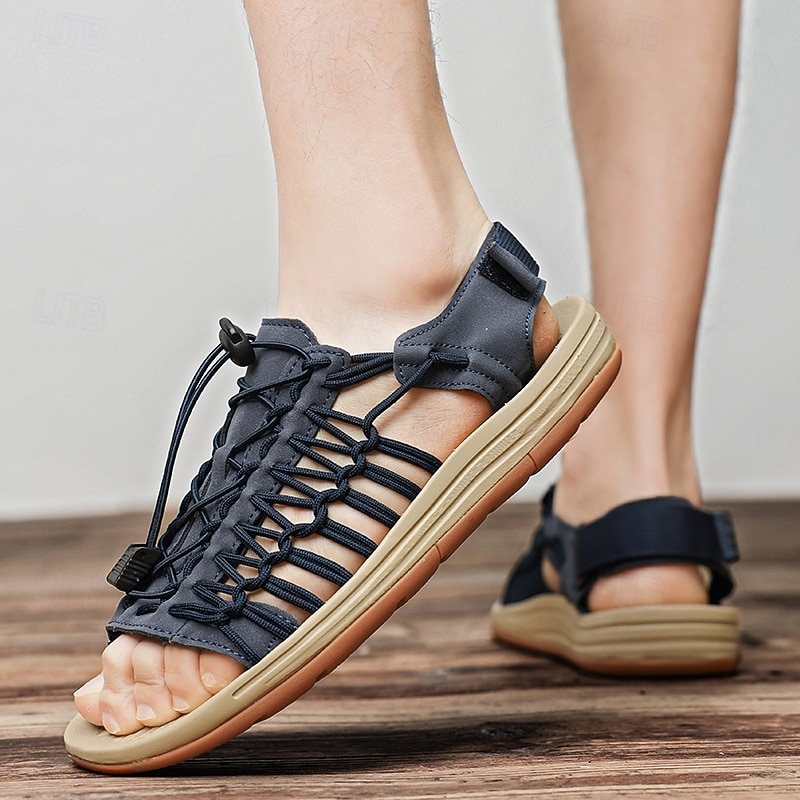 sandali da uomo color cuoio con cinturini regolabili, traspiranti e comodi, ideali per attività estive all'aperto e vacanze del 2026 a $46.99 –P1