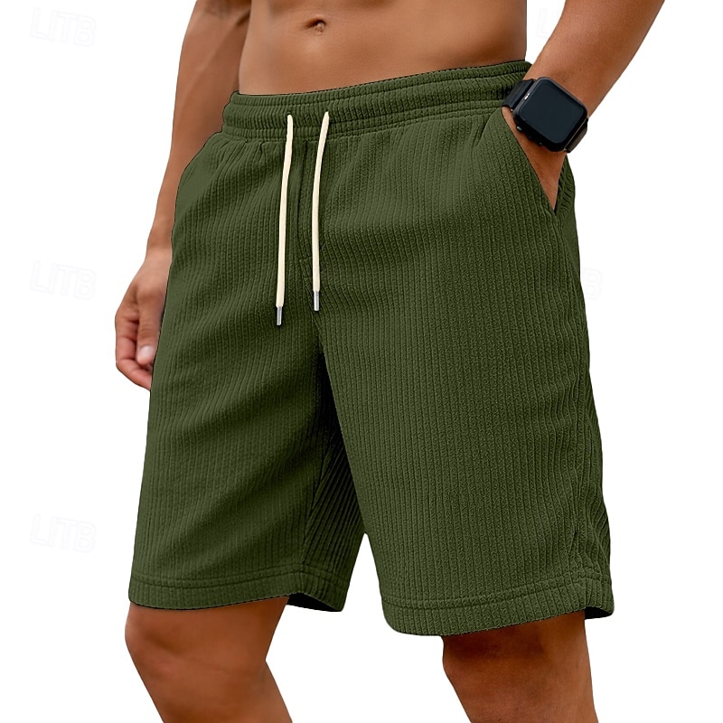 Per uomo Shorts Pantaloncini casual Pantaloncini di velluto a coste Tasca Elastico in vita Semplice Comodità Traspirante Sopra il ginocchio Casuale All'aperto Spiaggia Vacanza Moda Nero Bianco del 2026 a $20.99 –P2