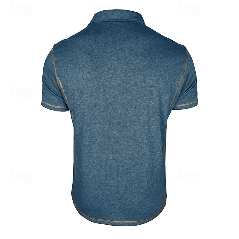 Bărbați Polo Cămașă de golf Casual Afaceri Clasic Manșon scurt Modă Culoare solidă Buzunar Nasturi Vară Primăvară Toate Sezoanele Fit regulat Negru Alb Roșu Vin Bleumarin Kaki Gri Deschis Polo 2026 - $20.99 –P7