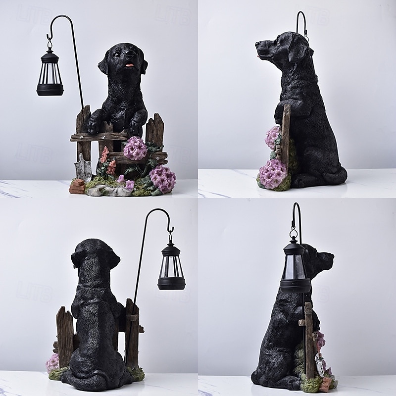 1 pezzo di luce solare impermeabile per esterni a forma di cane, decorazione per giardino, prato, vialetto, luce solare da giardino in resina a forma di cucciolo, illuminazione d'accento per del 2026 a $30.99 –P11