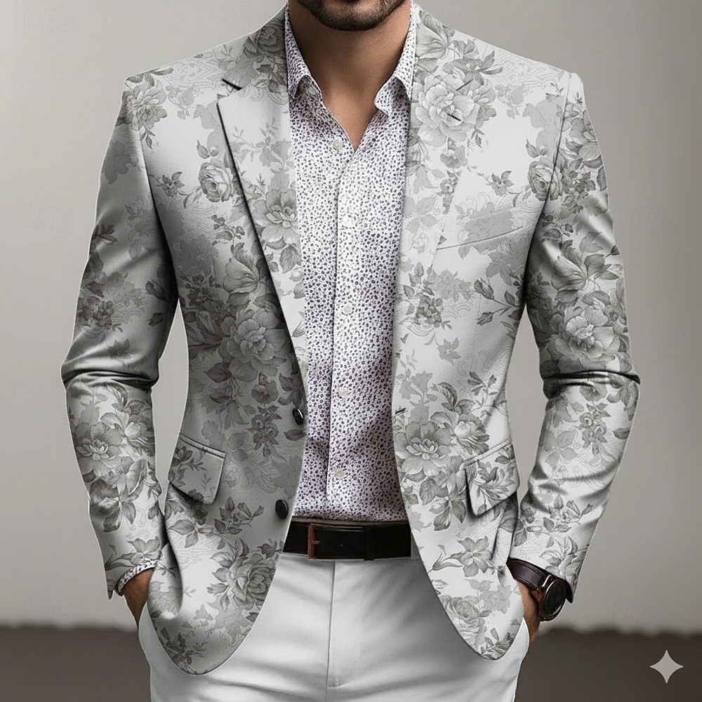 Homme Imprimé Floral Veste blazer Manteau Mode Confortable Respirant Artistique Occasionnel Quotidien Formel Tenue de soirée Impression 3D Boutons Multi-poches Automne & Hiver Printemps Cranté manche de 2026 ? $85.99 –P4