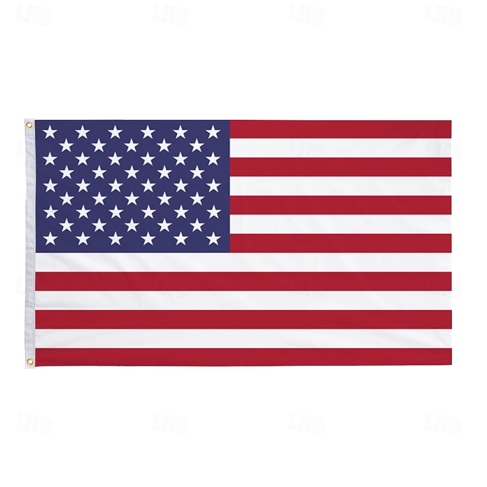 Bandera de Estados Unidos hecha a mano (100 unidades), bandera del Día de la Independencia, poliéster con mástil. 2026 - $18.99 –P4