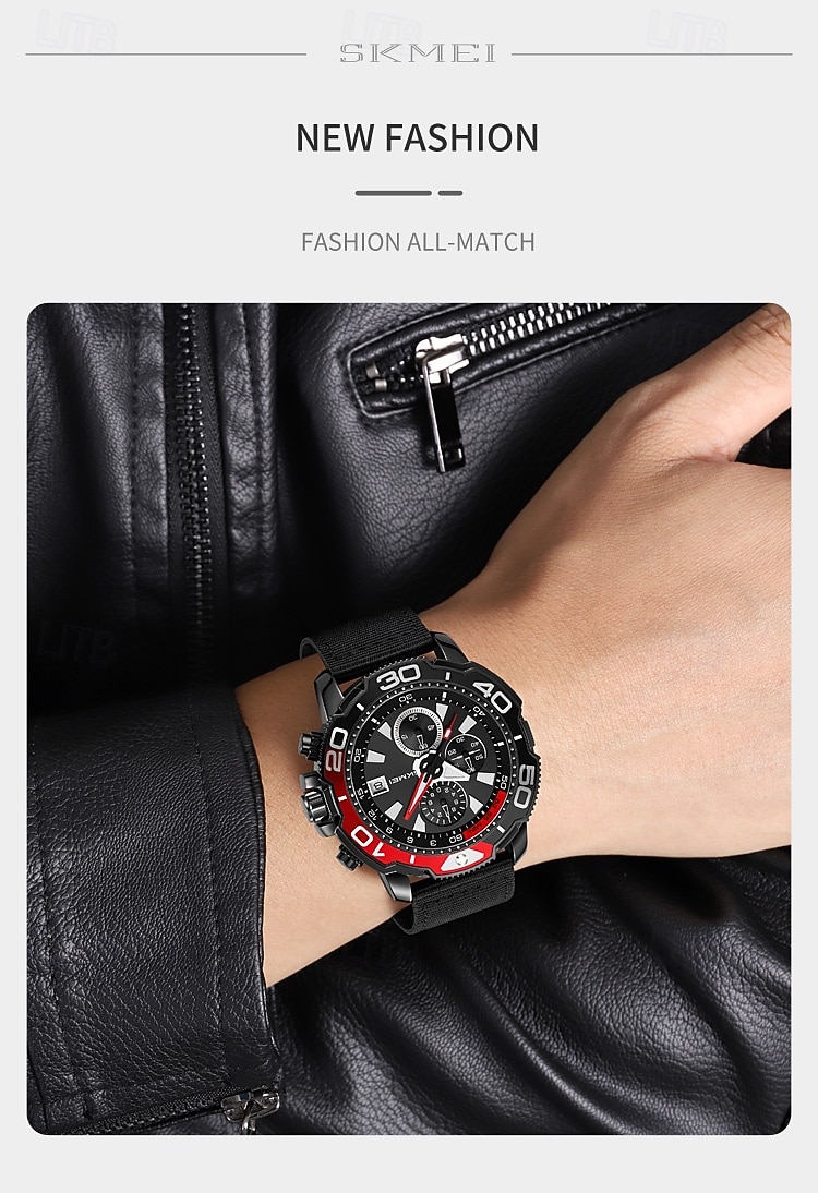 SKMEI Men Quartz Watch Sports Fashion Casual Business Stopwatch Calendar Waterproof Decoration Nylon Watch 2026 - $39.99 –P5